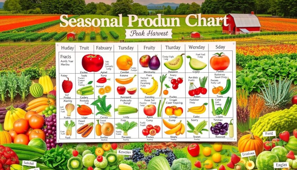 Image of a seasonal produce chart or calendar