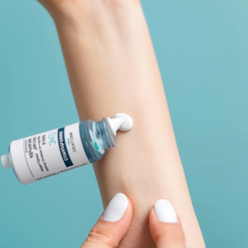 Demonstration of patch testing skincare products for sensitive skin Demonstration of patch testing skincare products for sensitive skin
