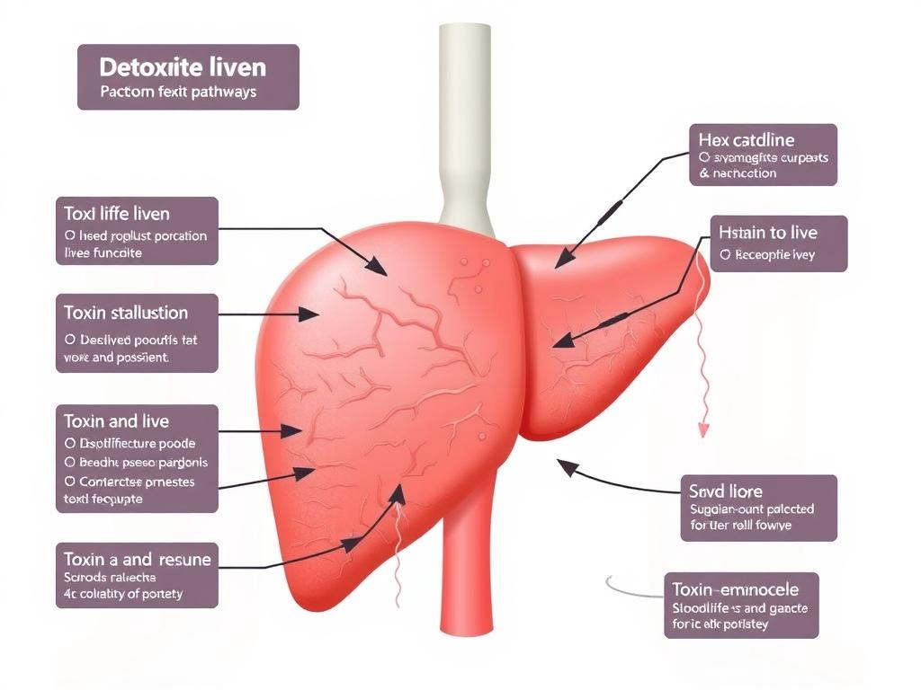 Diagram showing liver function and detoxification process