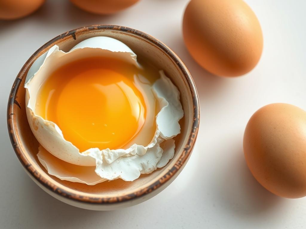 Fresh eggs with focus on the vitamin D-rich yolks Fresh eggs with focus on the vitamin D-rich yolks