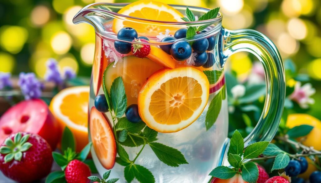 Image of a refreshing detox water recipe with fruits and herbs