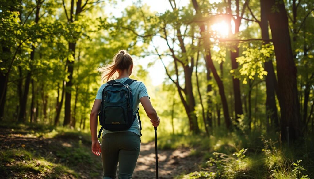 Person enjoying outdoor activities that combine sun exposure with exercise Person enjoying outdoor activities that combine sun exposure with exercise