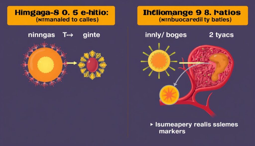 Illustration showing how imbalanced omega ratios affect inflammation in the body Illustration showing how imbalanced omega ratios affect inflammation in the body