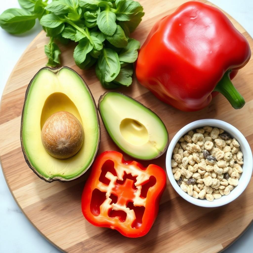 Other vitamin E rich foods including avocados, red bell peppers, and fortified cereals Other vitamin E rich foods including avocados, red bell peppers, and fortified cereals