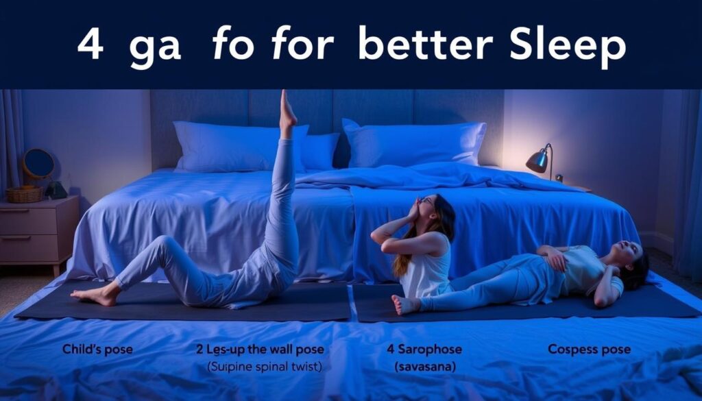 Person demonstrating gentle yoga poses for better sleep - relaxation techniques for insomnia anxiety and better sleep Person demonstrating gentle yoga poses for better sleep - relaxation techniques for insomnia anxiety and better sleep