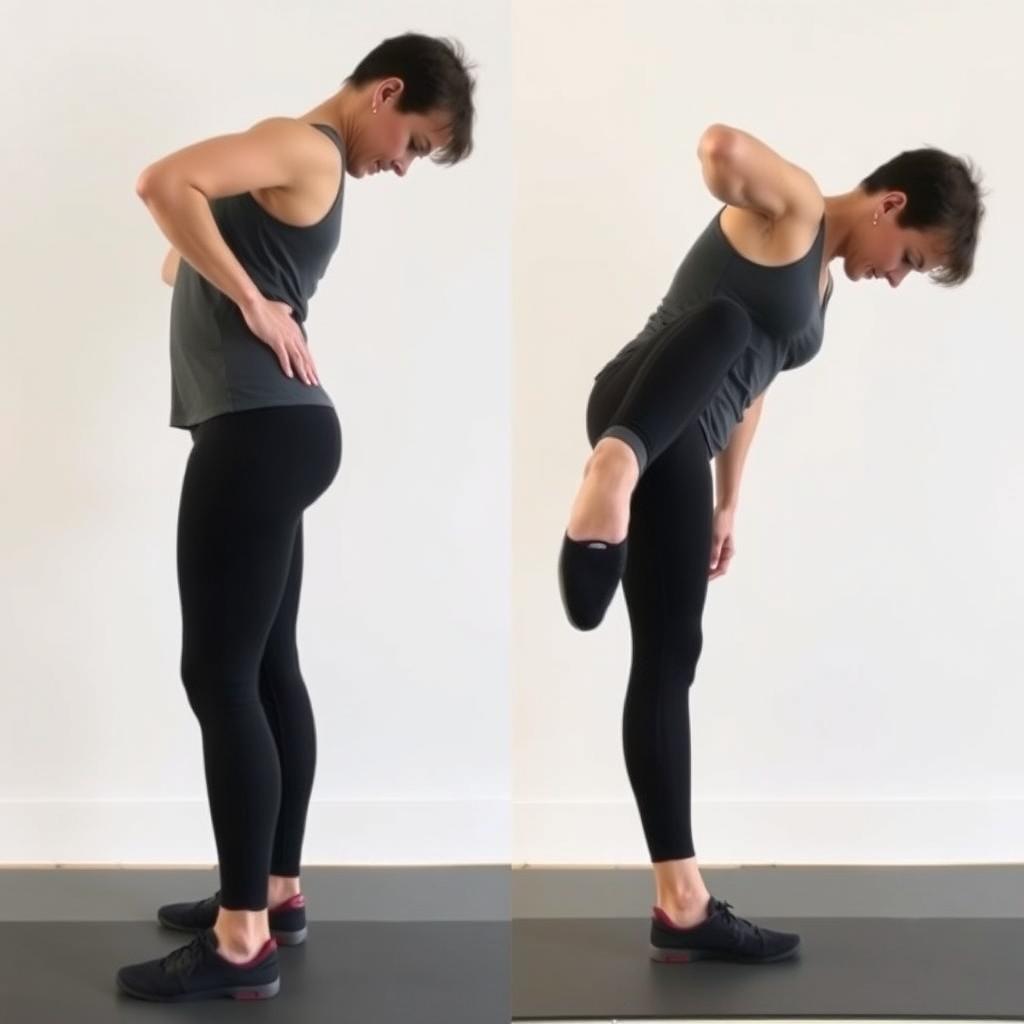 Person demonstrating hamstring stretch Person demonstrating hamstring stretch