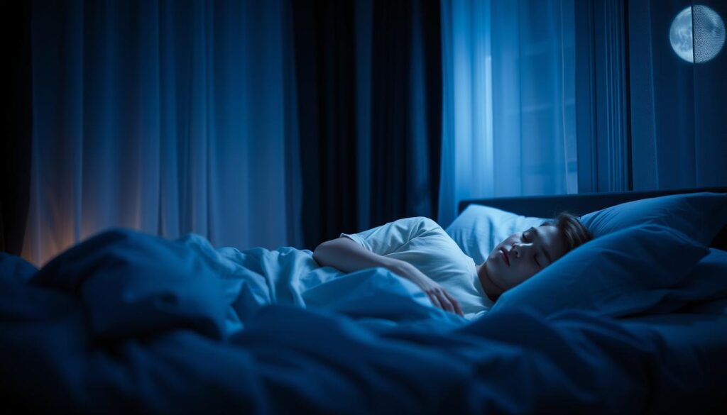 Person peacefully sleeping after successful relaxation practice - relaxation techniques for insomnia anxiety and better sleep Person peacefully sleeping after successful relaxation practice - relaxation techniques for insomnia anxiety and better sleep