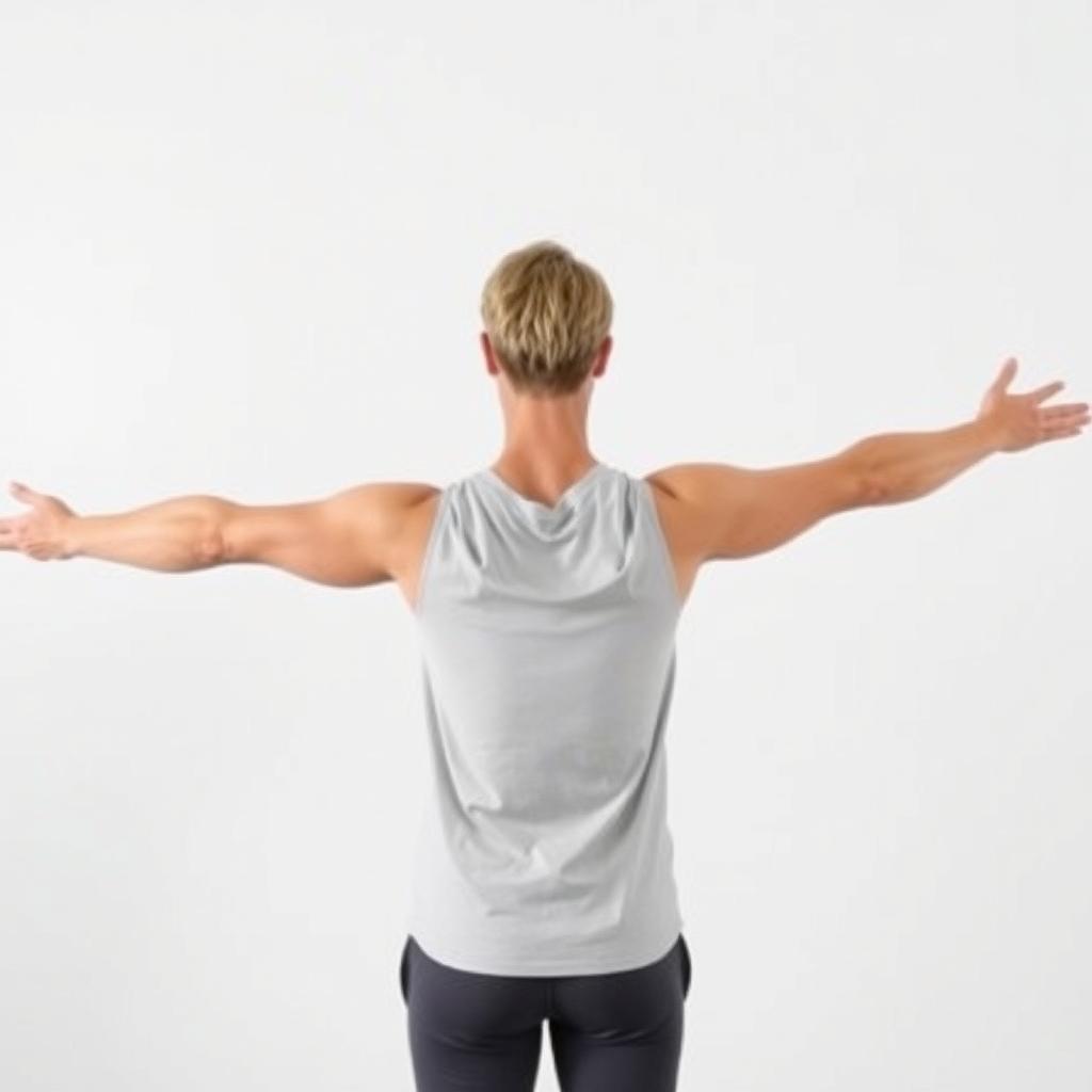 Person performing arm circles warm-up exercise Person performing arm circles warm-up exercise
