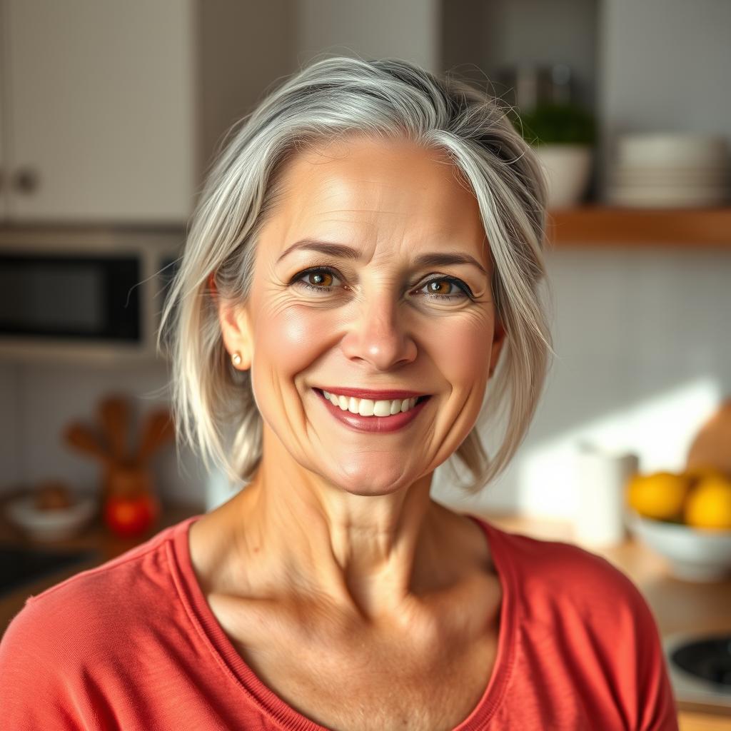 Portrait of Sarah, 48, who reduced her cholesterol through Mediterranean diet Portrait of Sarah, 48, who reduced her cholesterol through Mediterranean diet