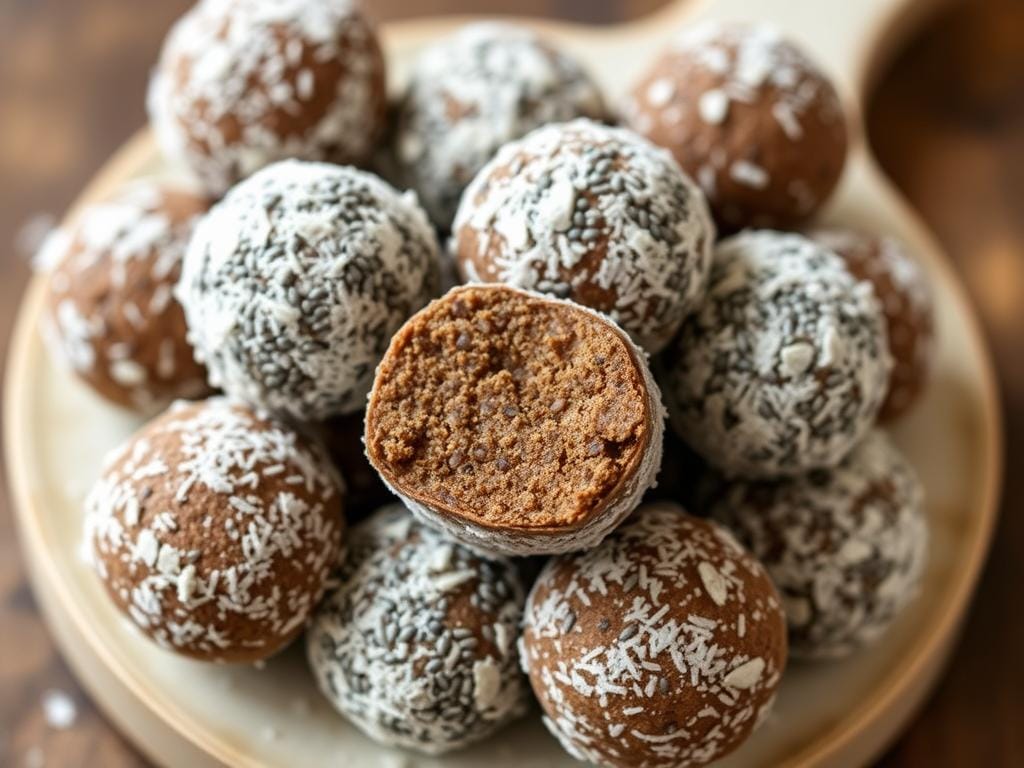 Homemade energy balls with chia seeds for weight loss snacking Homemade energy balls with chia seeds for weight loss snacking